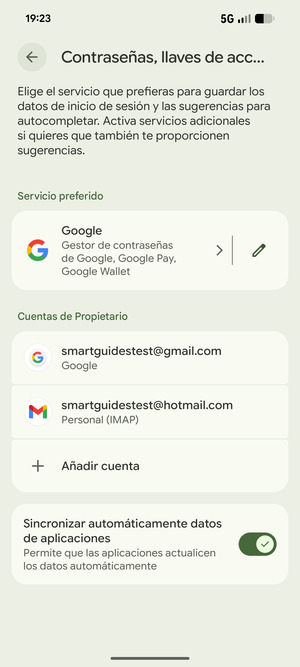Seleccione su cuenta Google