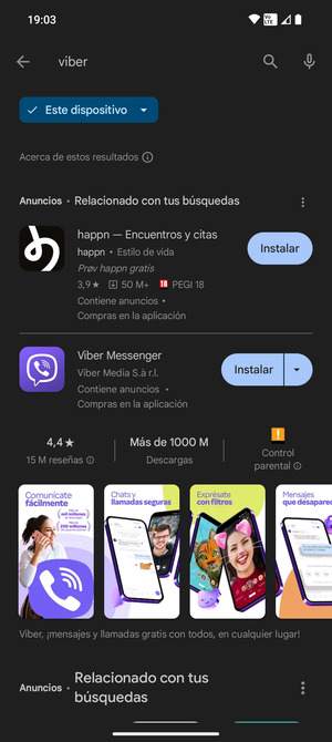 Seleccione la aplicación