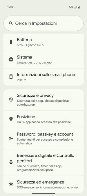 Scorri e seleziona Posizione