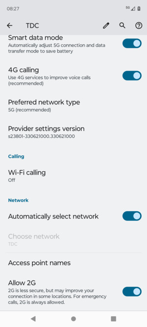 To change network if network problems occur, turn off Automatically select network