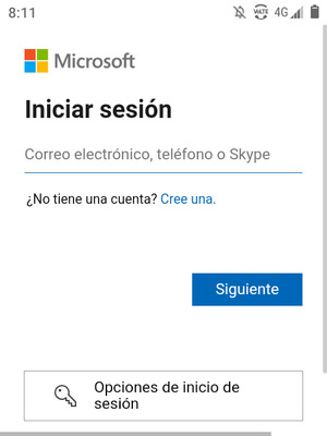 Introduzca su Dirección de correo electrónico y seleccione Siguiente