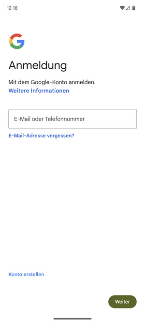 Geben Sie Ihre E-Mail-Adresse ein und wählen Sie Weiter