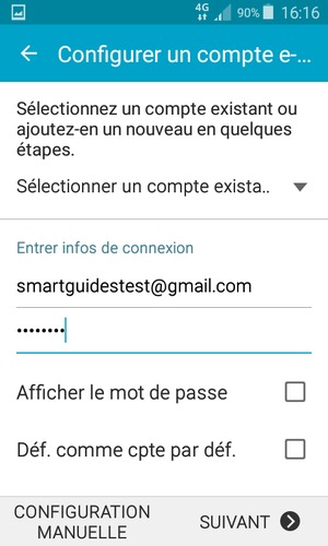 Saisissez votre adresse Gmail ou Hotmail et votre mot de passe. Sélectionnez SUIVANT