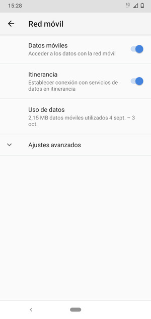 Activar o desactivar Itinerancia