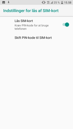Vælg Skift PIN-kode til SIM-kort
