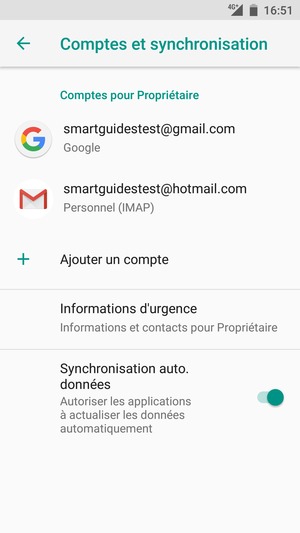 Sélectionnez votre compte Google