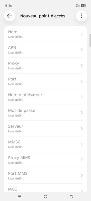 Saisissez les informations MMS