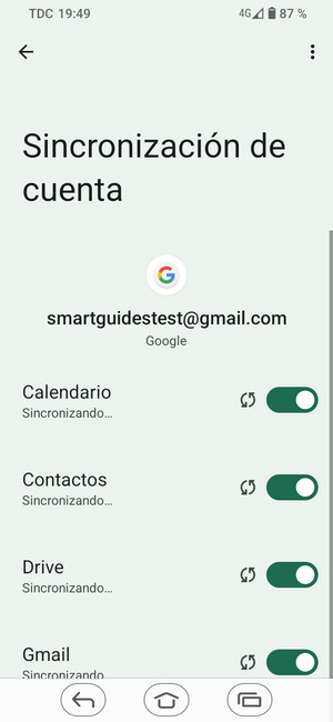 Su información será sincronizada