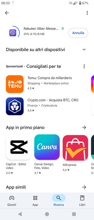 Attendi il completamento del processo di installazione