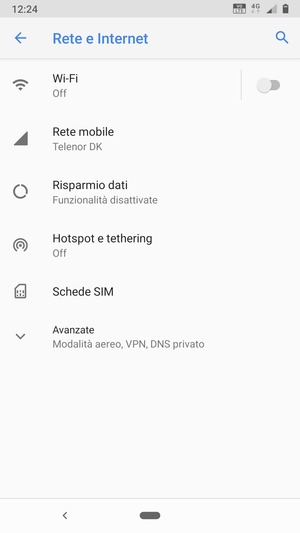 Seleziona Rete mobile