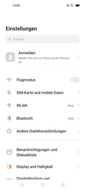 Wählen Sie SIM-Karte und mobile Daten