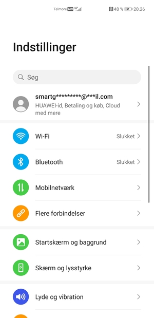 Vælg Huawei-id