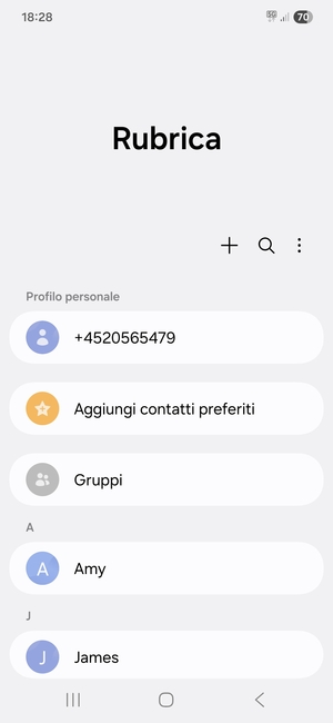 Seleziona il tasto Menu
