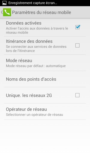 Pour changer de réseau en cas de problèmes de réseau, sélectionnez Opérateur de réseau