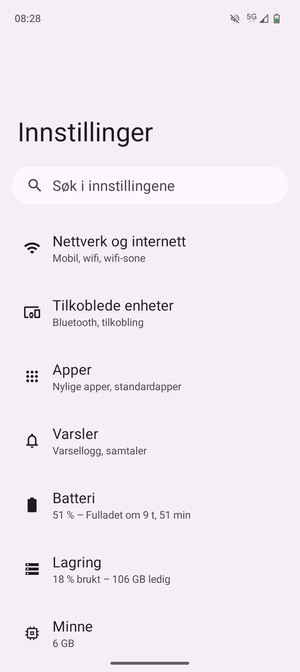 Velg Nettverk og internett