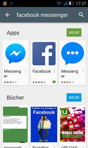 Wählen Sie die App