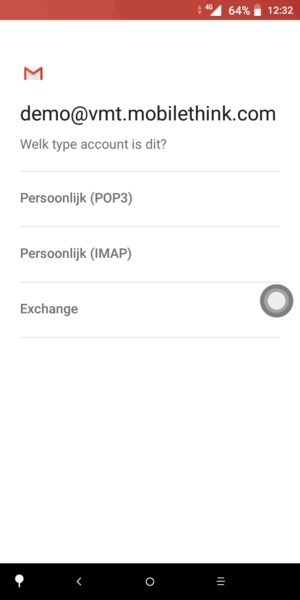 Selecteer Persoonlijk (POP3) of Persoonlijk (IMAP)