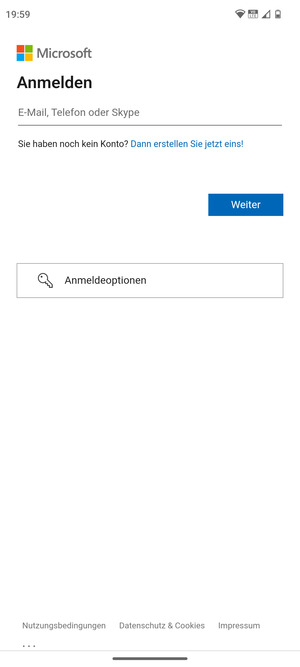 Geben Sie Ihre E-Mail-Adresse ein und wählen Sie Weiter