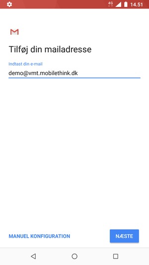 Indtast din e-mailadresse og vælg NÆSTE
