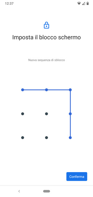 Disegna nuovamente la sequenza di sblocco e seleziona Conferma