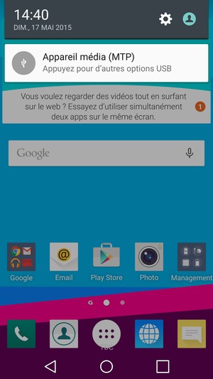 Déroulez à nouveau le menu du haut