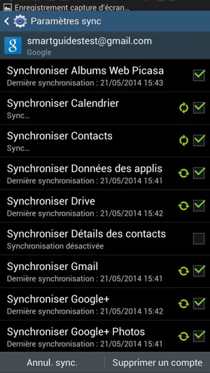 Vos informations seront synchronisées