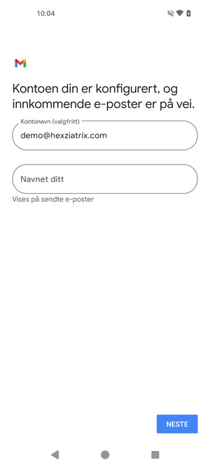 Gi kontoen din et navn, og skriv inn navnet ditt. Velg NESTE