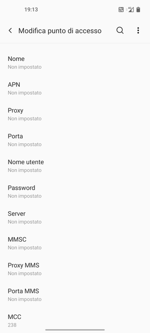 Inserisci informazioni MMS