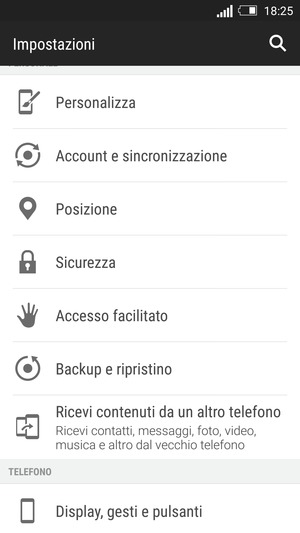 Scorri e seleziona Sicurezza