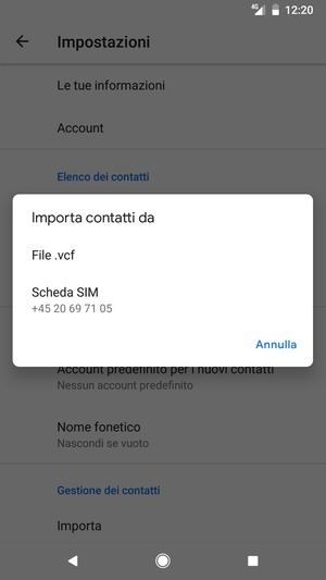 Seleziona Scheda SIM