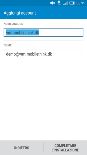 Scegli un nome per il tuo account e inserisci il tuo nome. Seleziona COMPLETARE L'INSTALLAZIONE