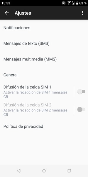 Seleccione Mensajes de texto (SMS)