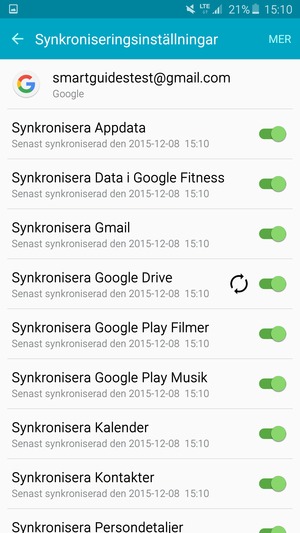 Tryck på
Meny-knappen eller välj MER