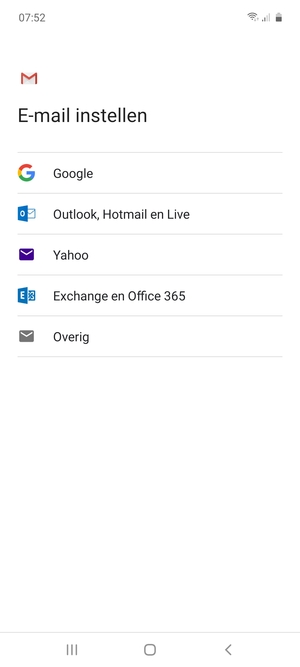 Selecteer Outlook, Hotmail en Live