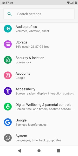Scroll to and select  Accounts