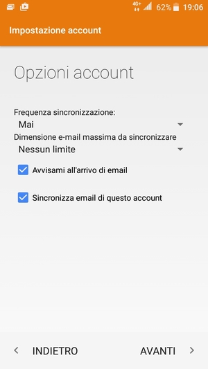 Seleziona AVANTI
