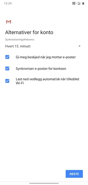 Velg NESTE
