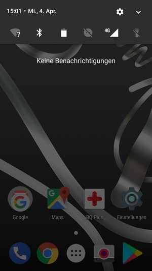 Ziehen Sie erneut das obere Menü nach unten