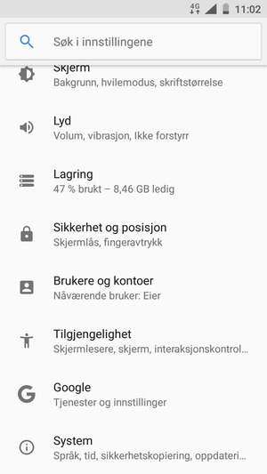 Bla til og velg System