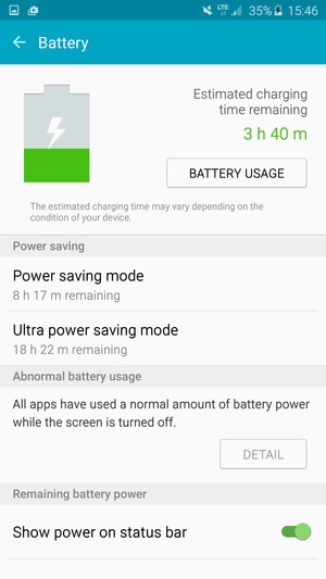 Select Ultra power saving mode
