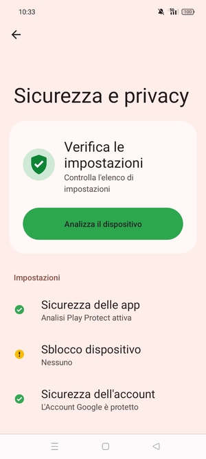 Per attivare il blocco dello schermo, vai al menu Sicurezza e privacy e seleziona Sblocco dispositivo