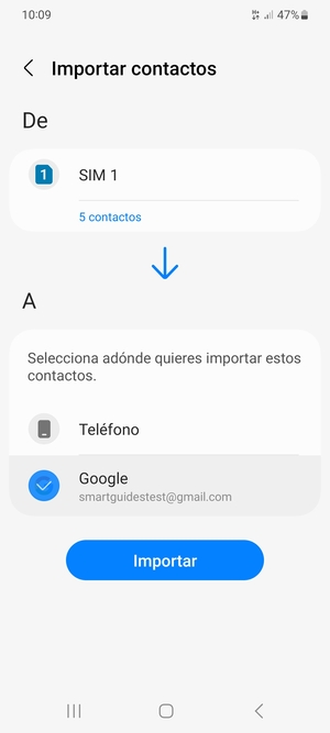 Seleccione Importar