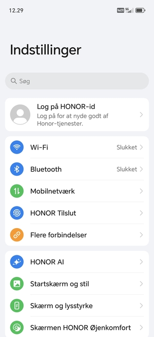 Vælg Mobilnetværk