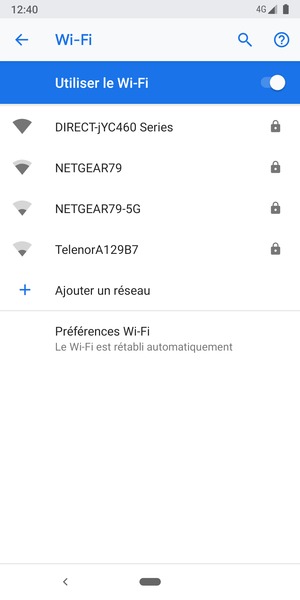 Sélectionnez le réseau sans fil auquel vous souhaitez vous connecter