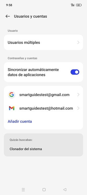Seleccione su cuenta Google