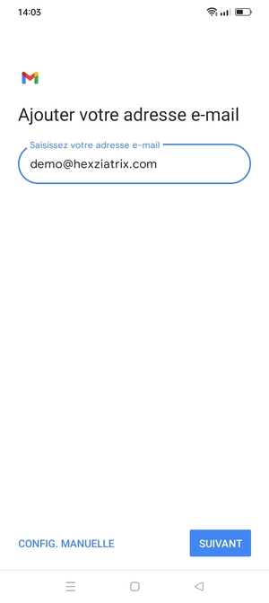 Saisissez votre adresse e-mail et sélectionnez SUIVANT