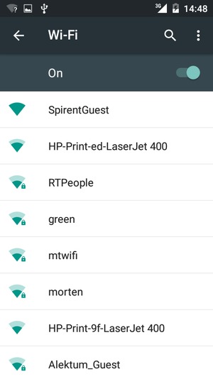 Select the wireless network you want to connect to