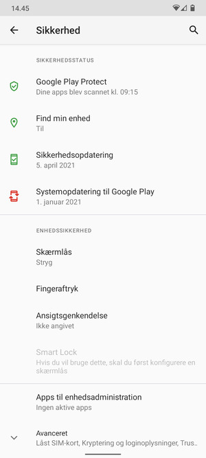 Vælg Skærmlås