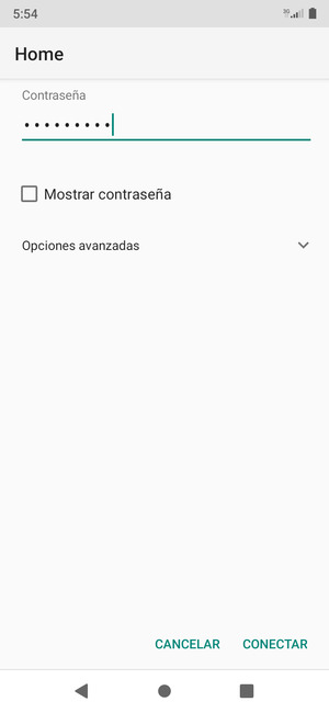 Introduzca la contraseña de Wi-Fi y seleccione CONECTAR