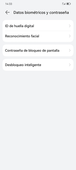 Seleccione Contraseña de bloqueo de pantalla